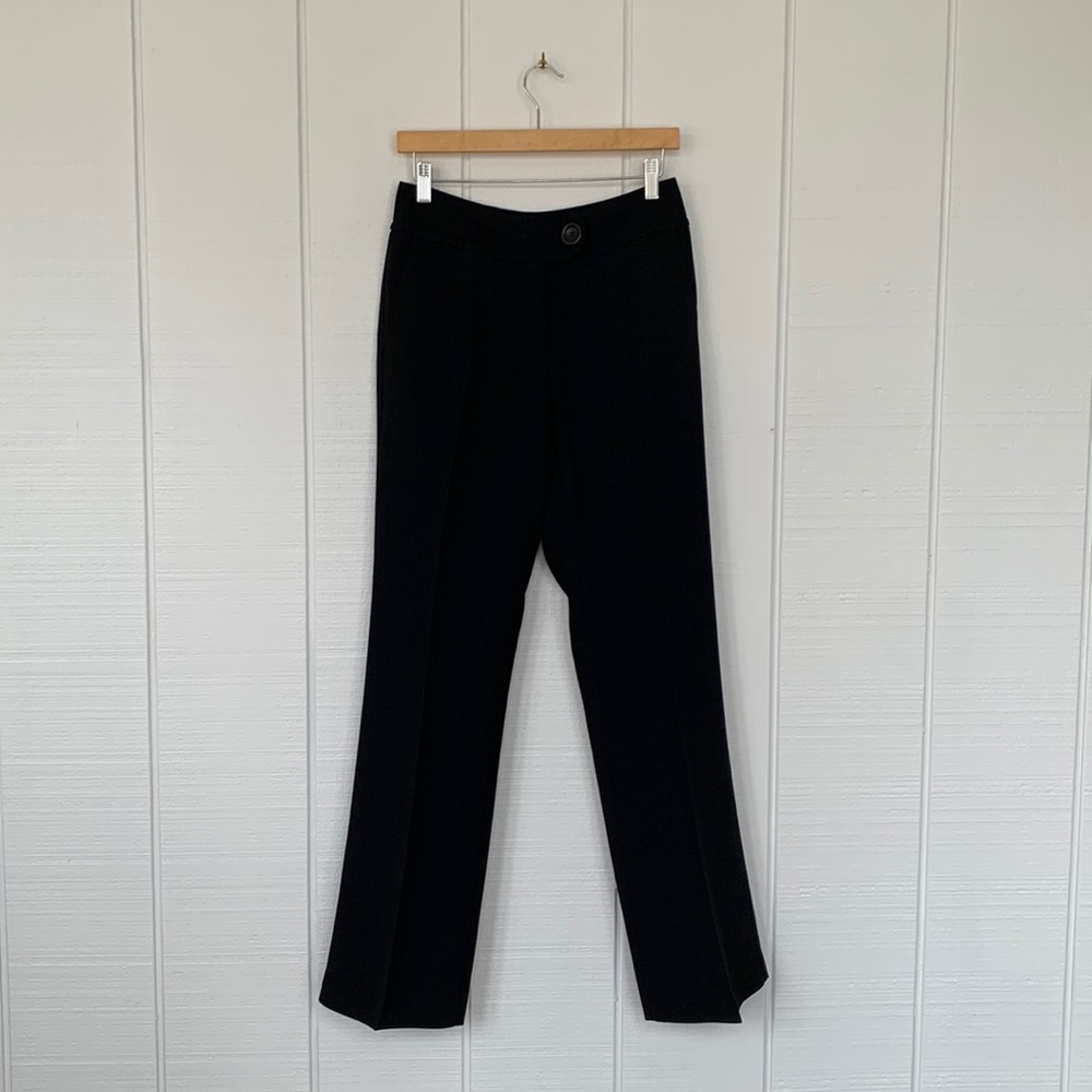 INC Black Straight Leg Trousers with Tab Button Waist